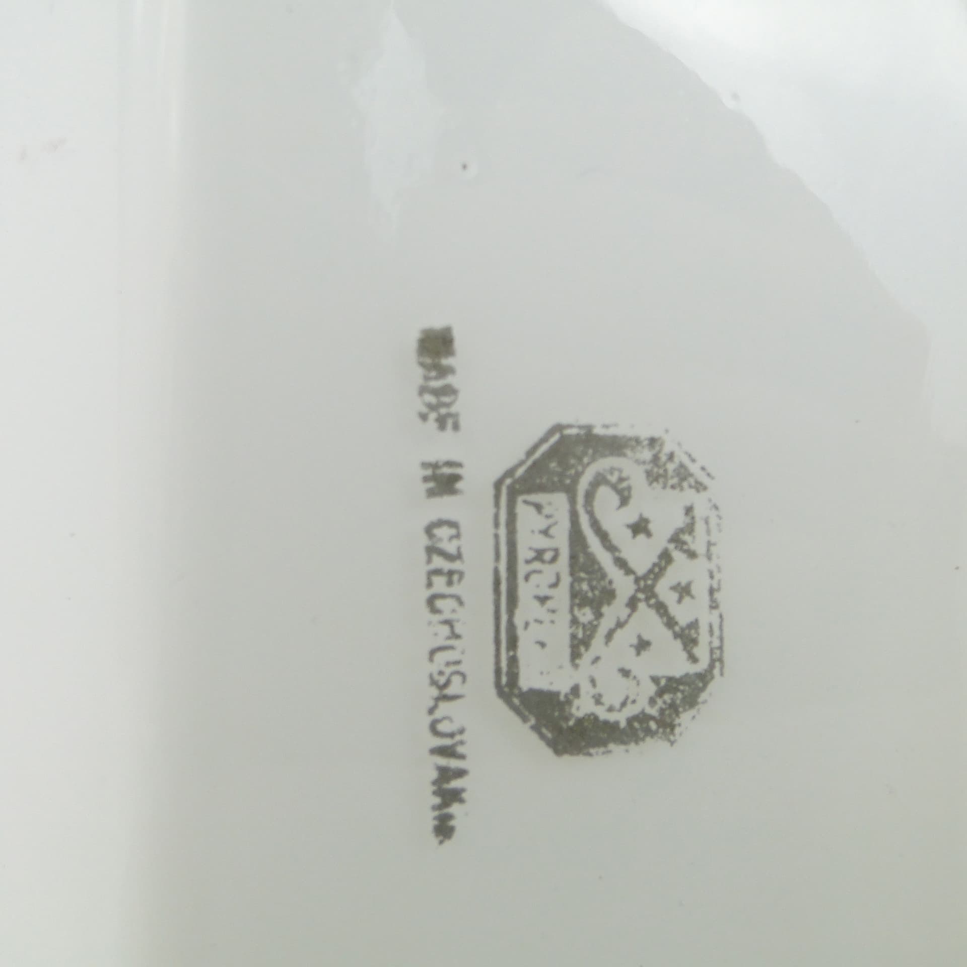 Ceiling lamp Art Deco, white, glass, Czechoslovakia, 1920s. - 7978