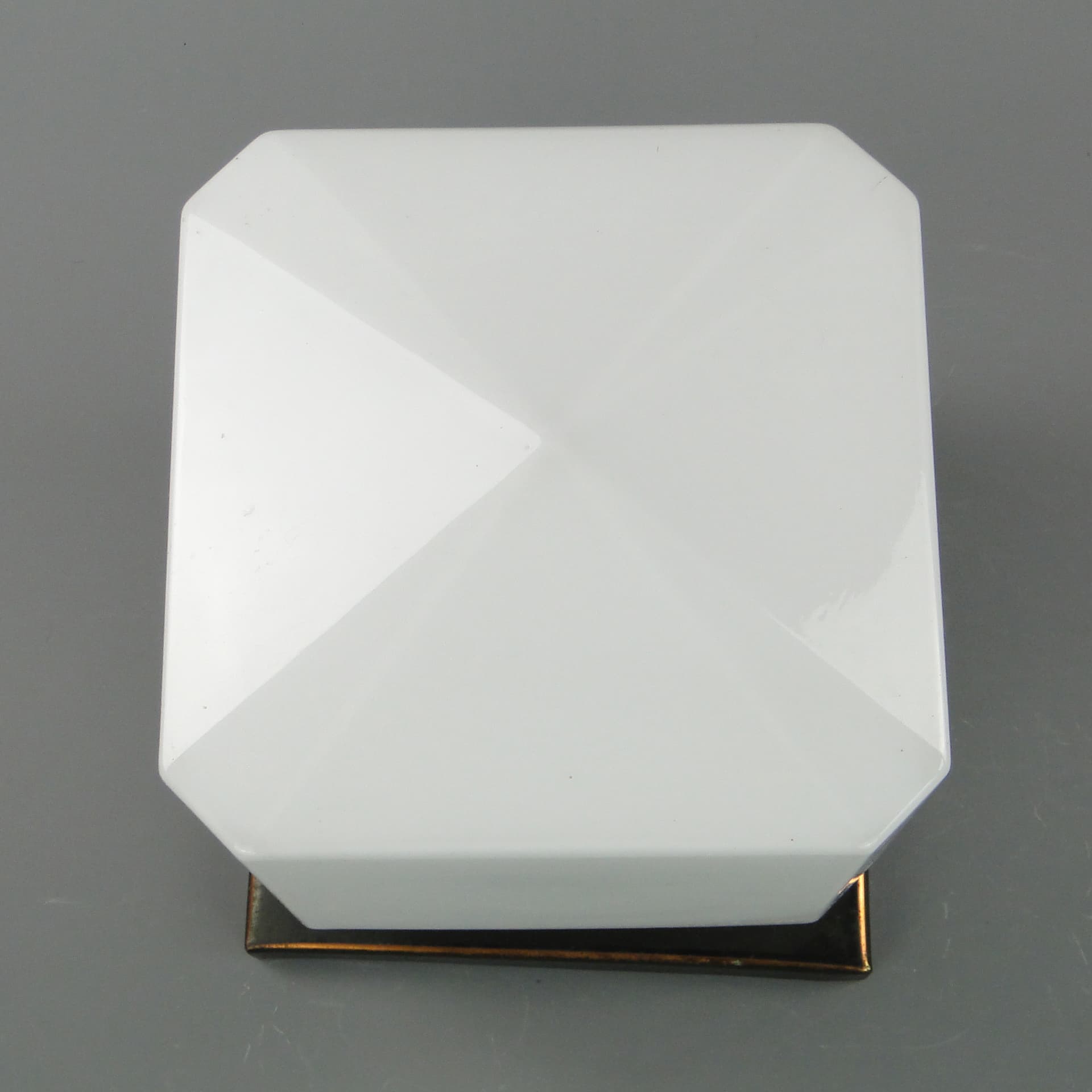 Ceiling lamp Art Deco, white, glass, Czechoslovakia, 1920s. - 7979