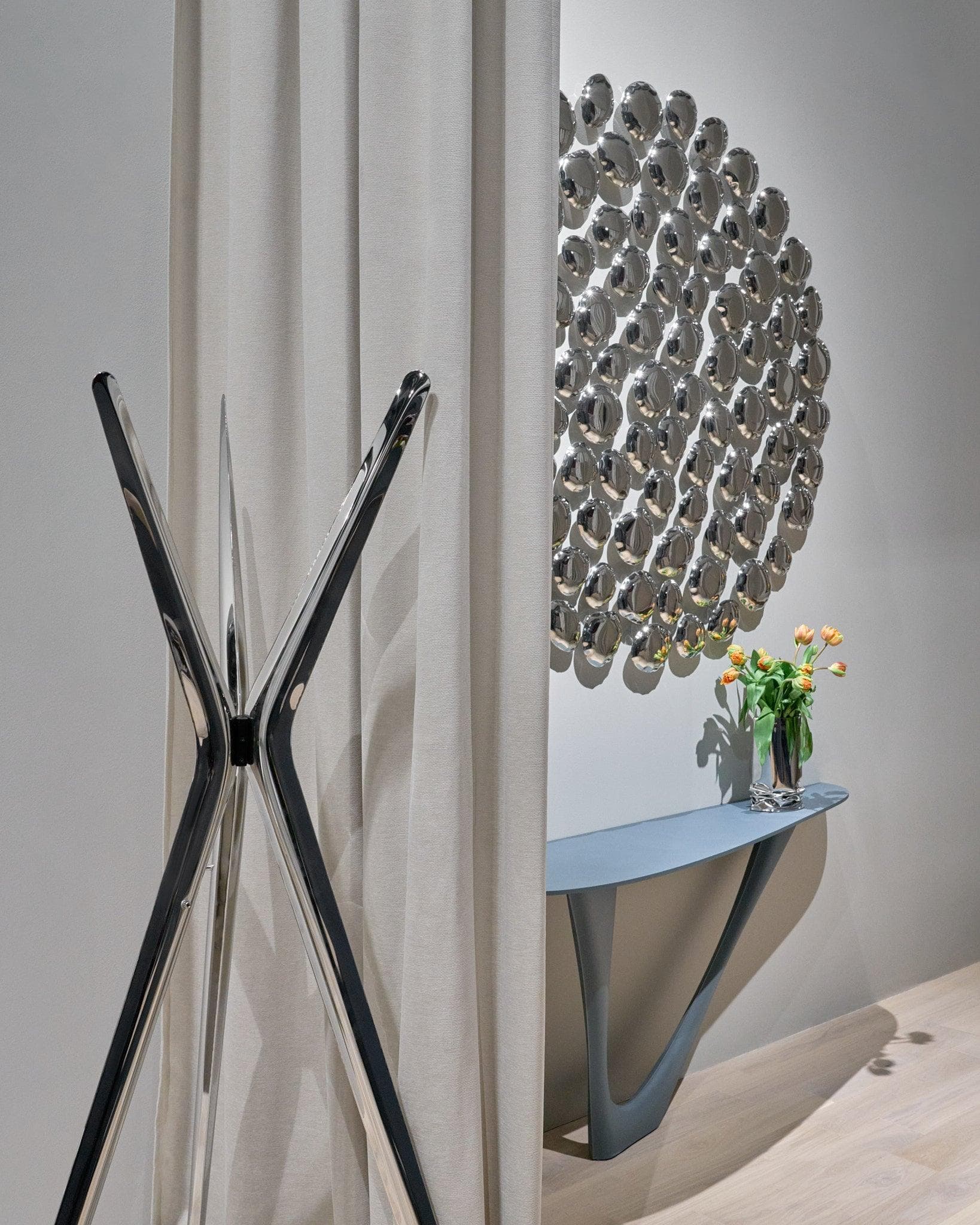 Wieszak stojący SNOPEK stalowy, srebrny, Zieta Studio - 118032