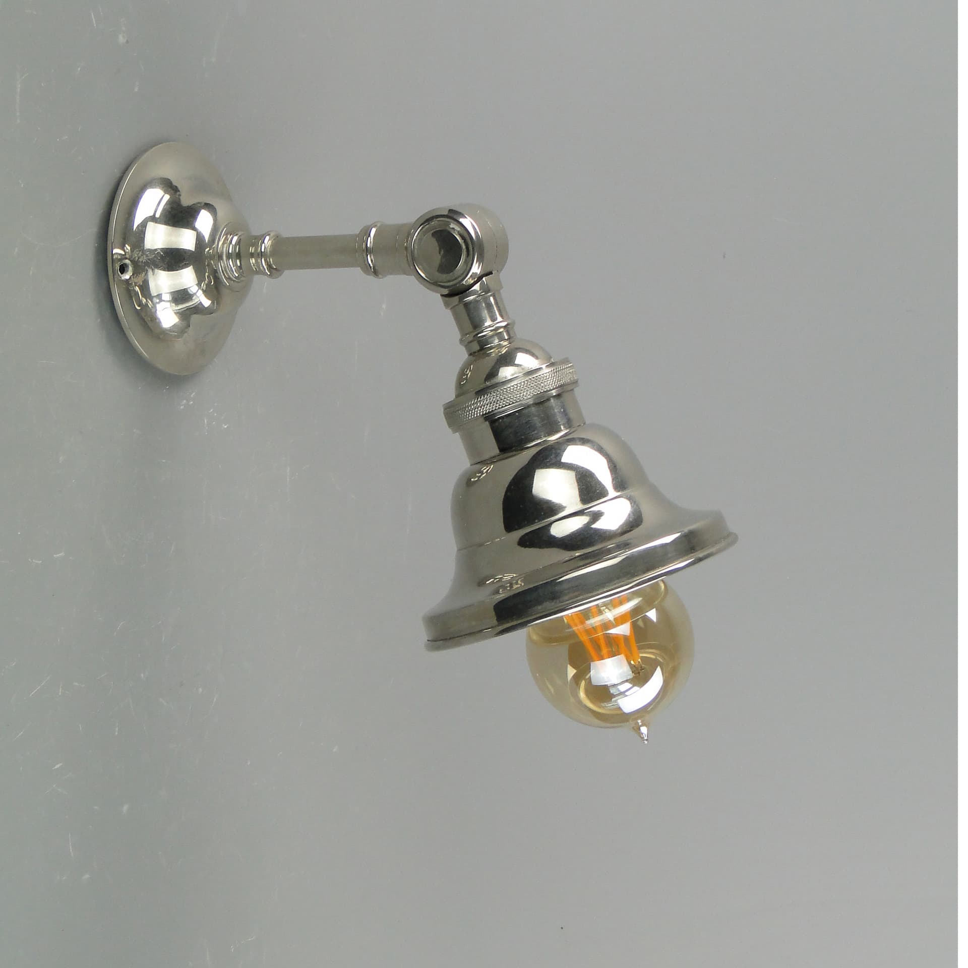 Kinkiet Art déco, srebrny, mosiądz, Anglia, lata 30. - 7986