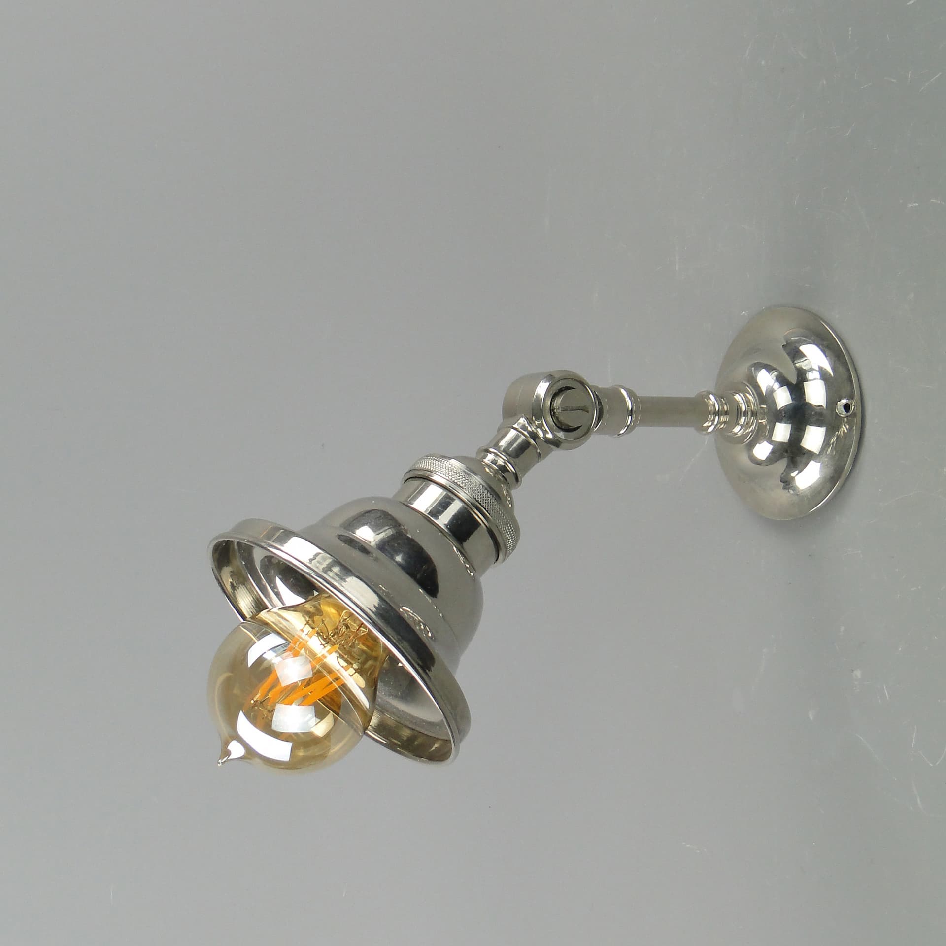 Kinkiet Art déco, srebrny, mosiądz, Anglia, lata 30. - 7992