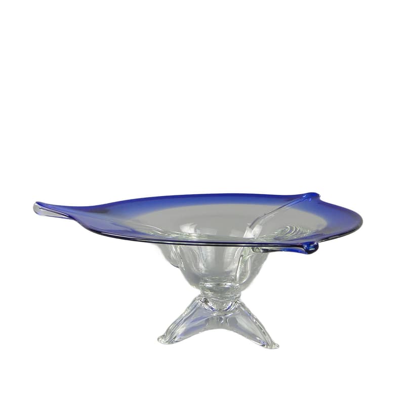 Bowl, transparent glass, by J. Hospodka, Czech Republic, 1960s.