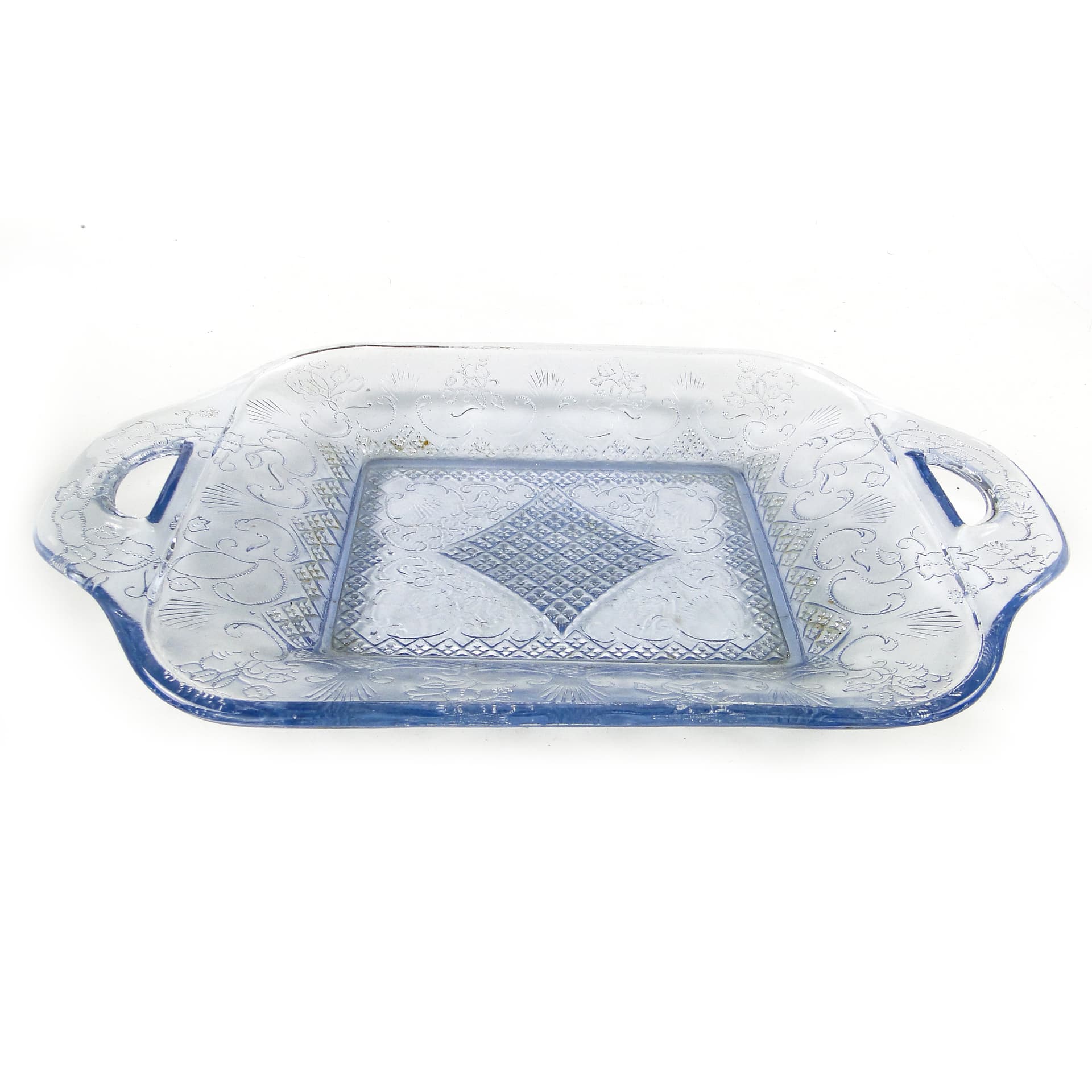 Taca Art Deco, szkło turkusowe, Ząbkowice, Polska, lata 30. - 111315