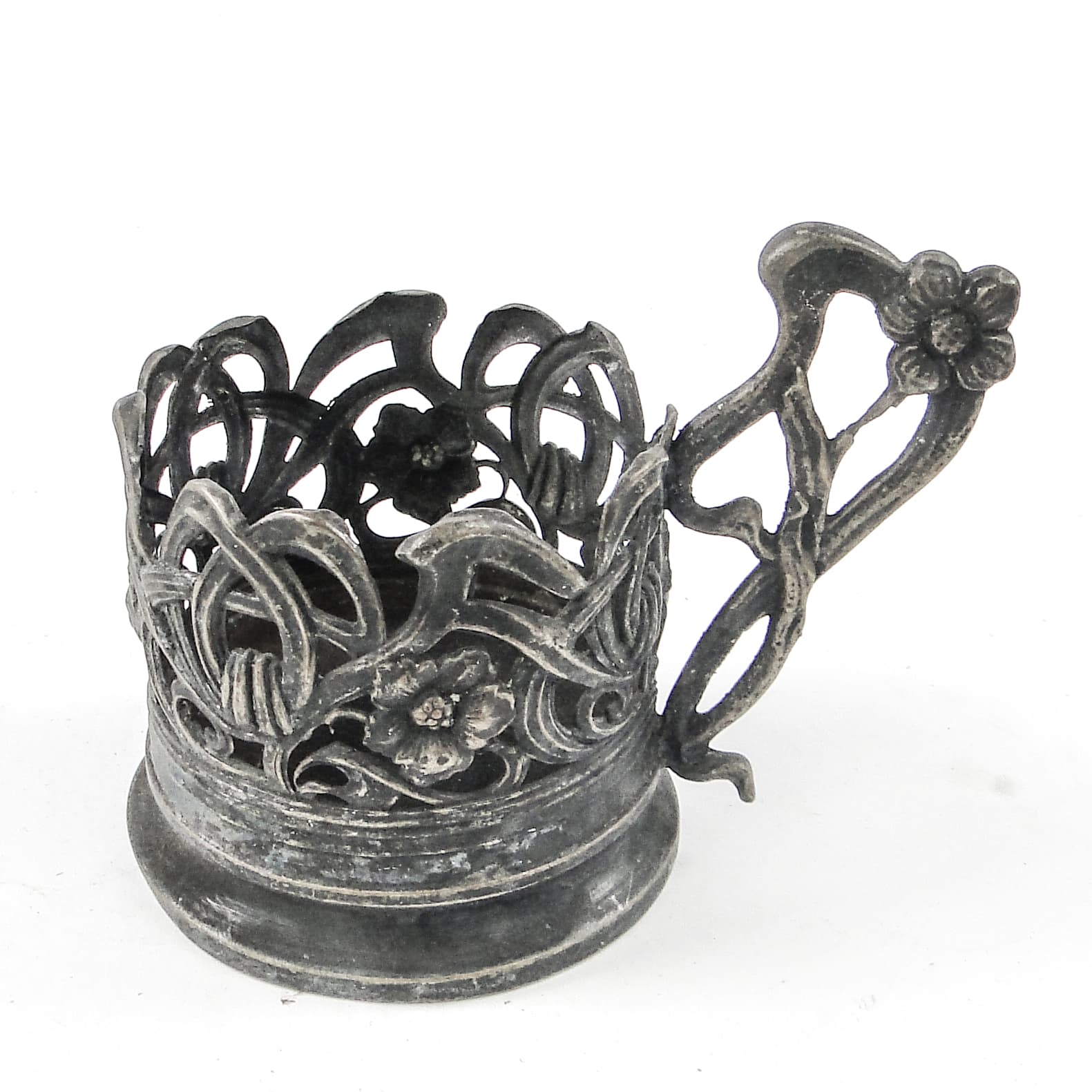 Tea glass holder, Art Nouveau, silver-plated brass, Poland, early 20th c. - 111368