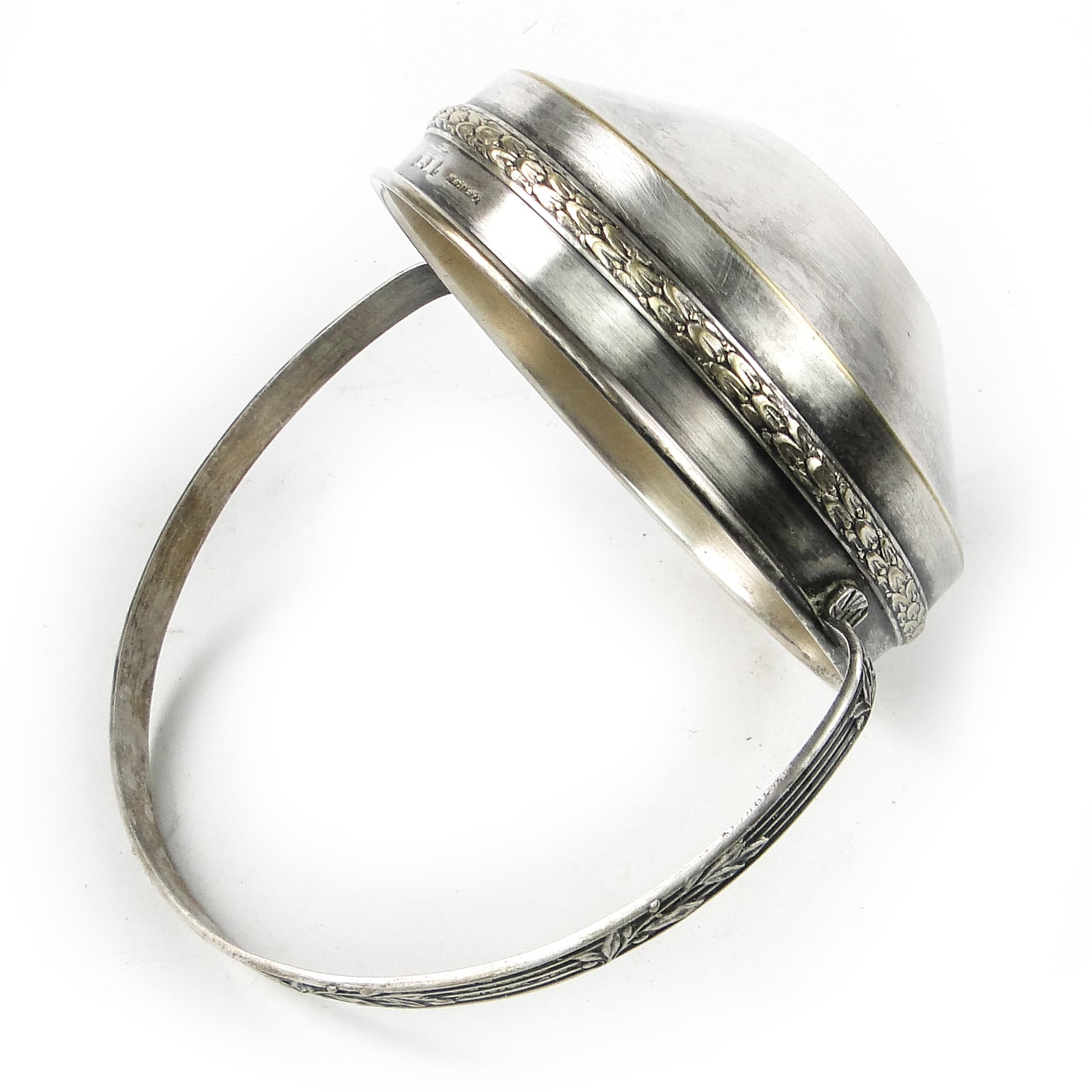 Cukiernica koszyczkowa Eklektyzm, mosiądz srebrzony, kryształ, Polska, lata 30. - 111382