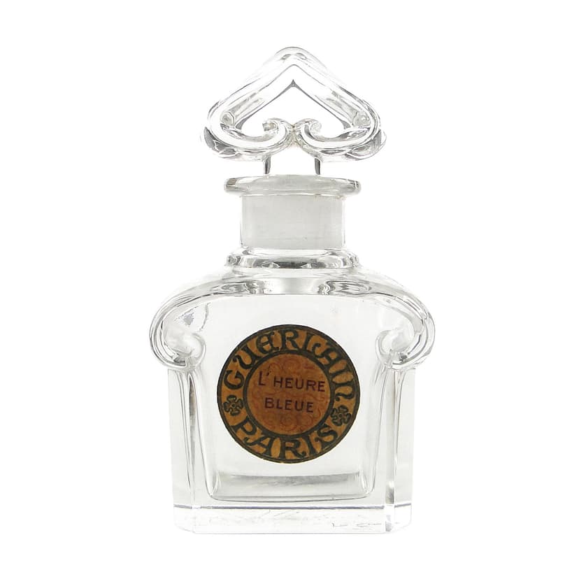 Art Nouveau perfume bottle, pressed glass, France, 1950s.