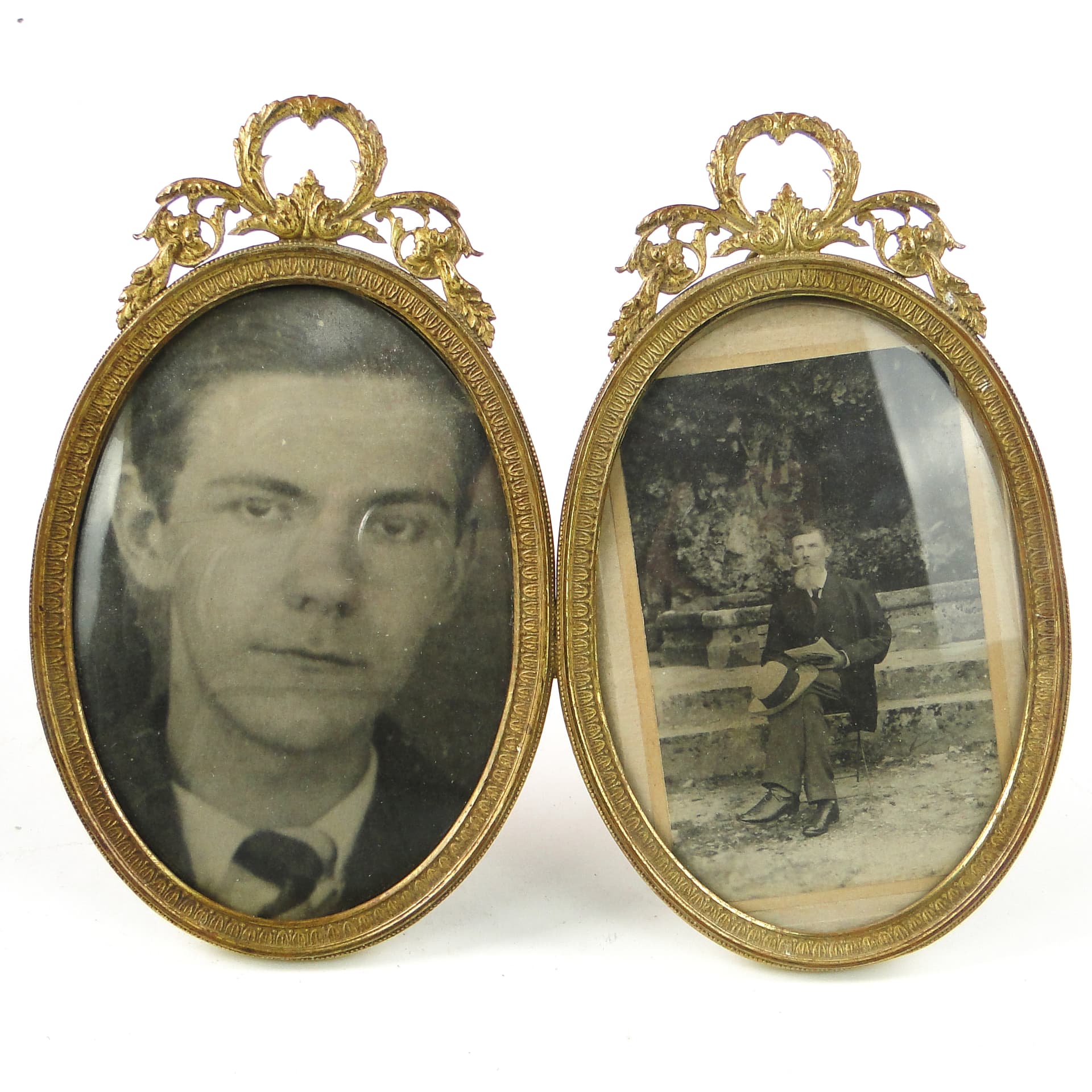 Empire diptych photo frame, gilt brass, France, early 20th c. - 111483