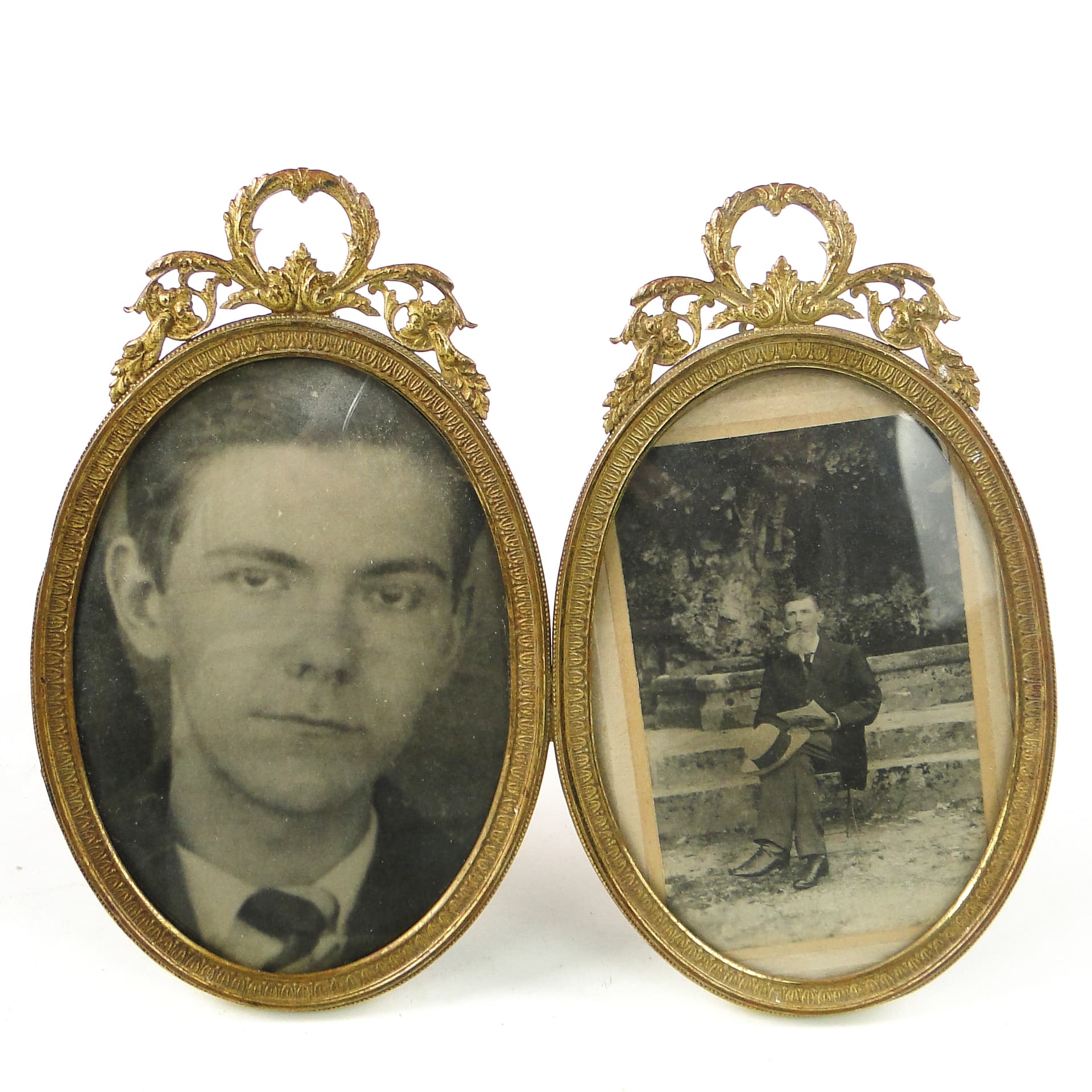 Empire diptych photo frame, gilt brass, France, early 20th c. - 111478