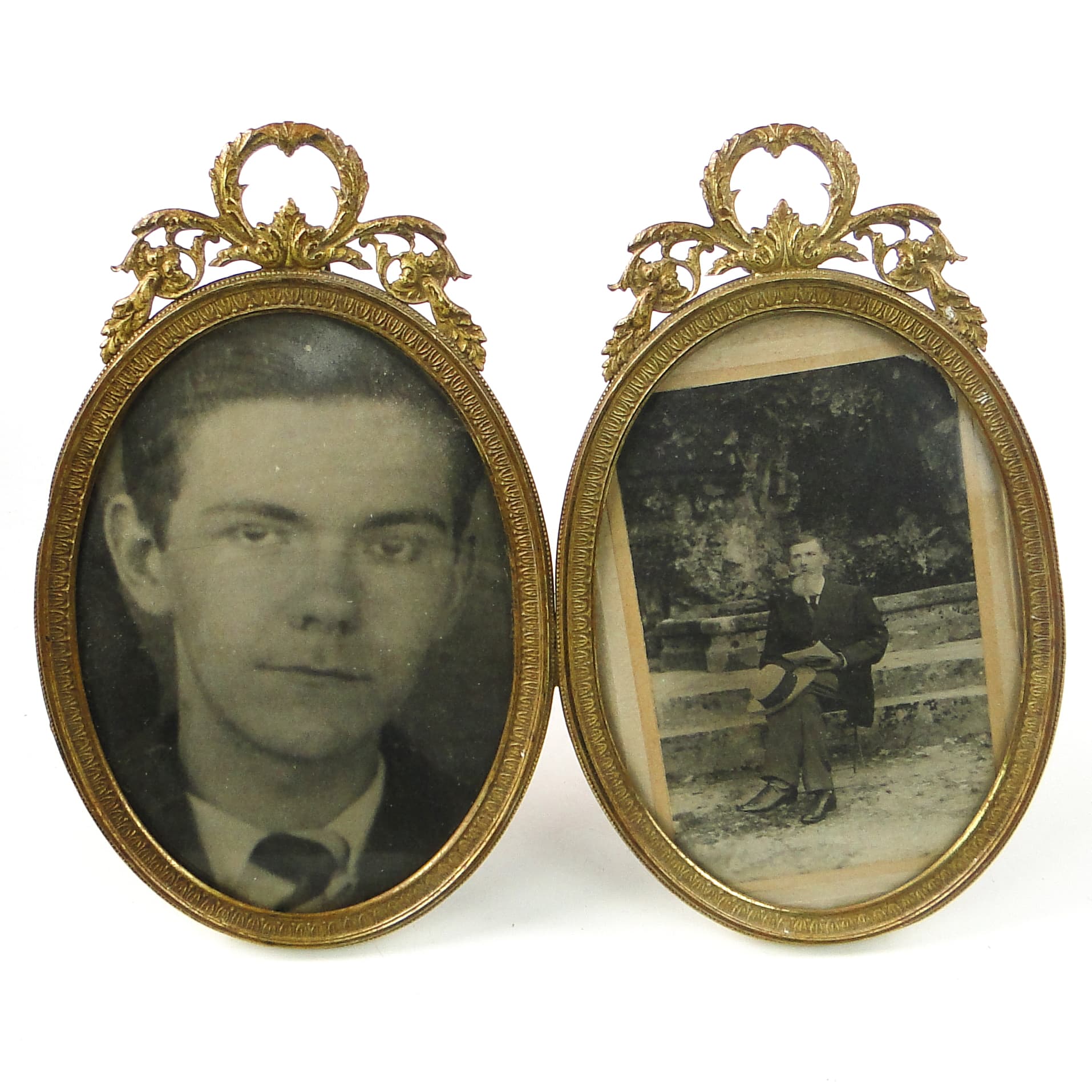 Empire diptych photo frame, gilt brass, France, early 20th c. - 111481