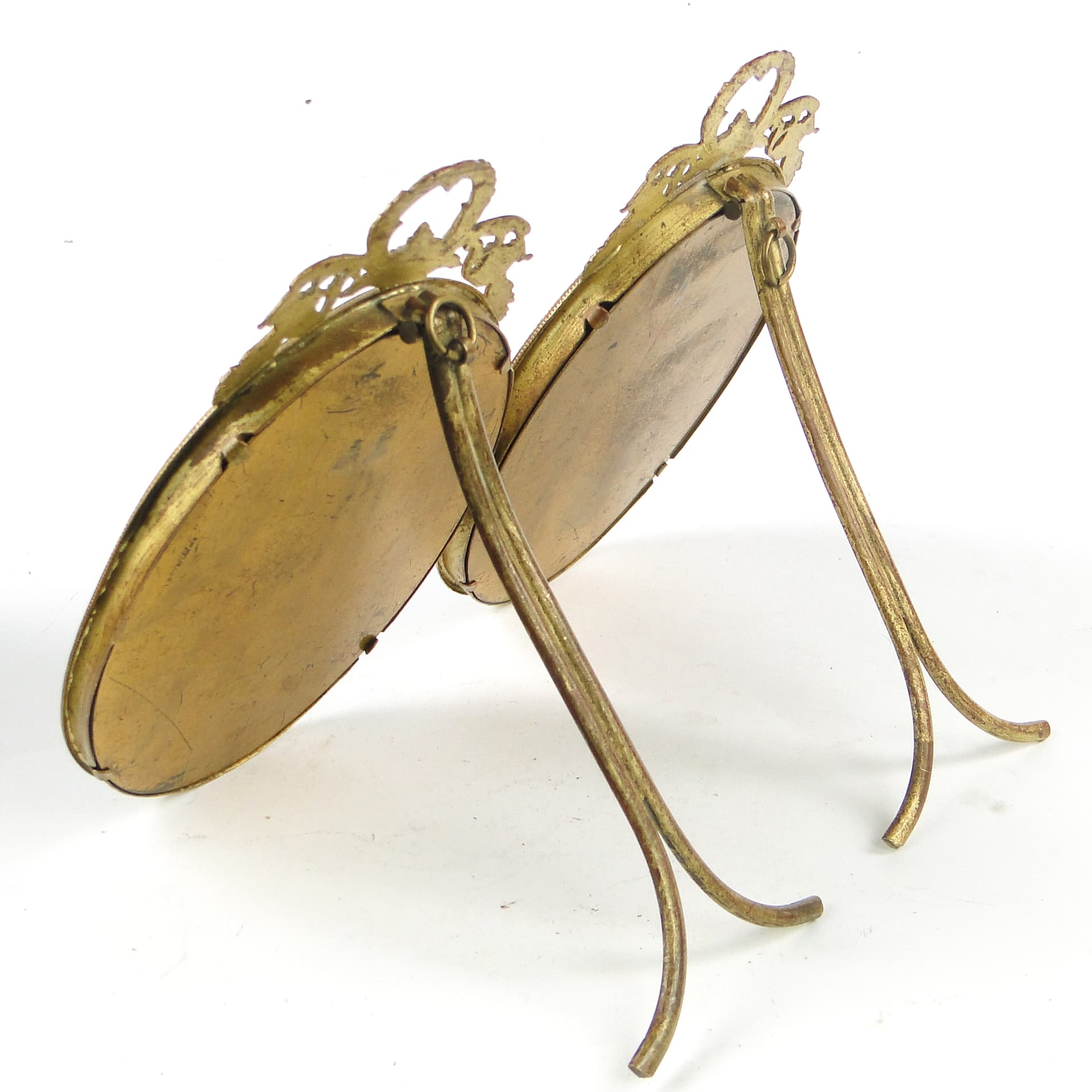 Empire diptych photo frame, gilt brass, France, early 20th c. - 111485