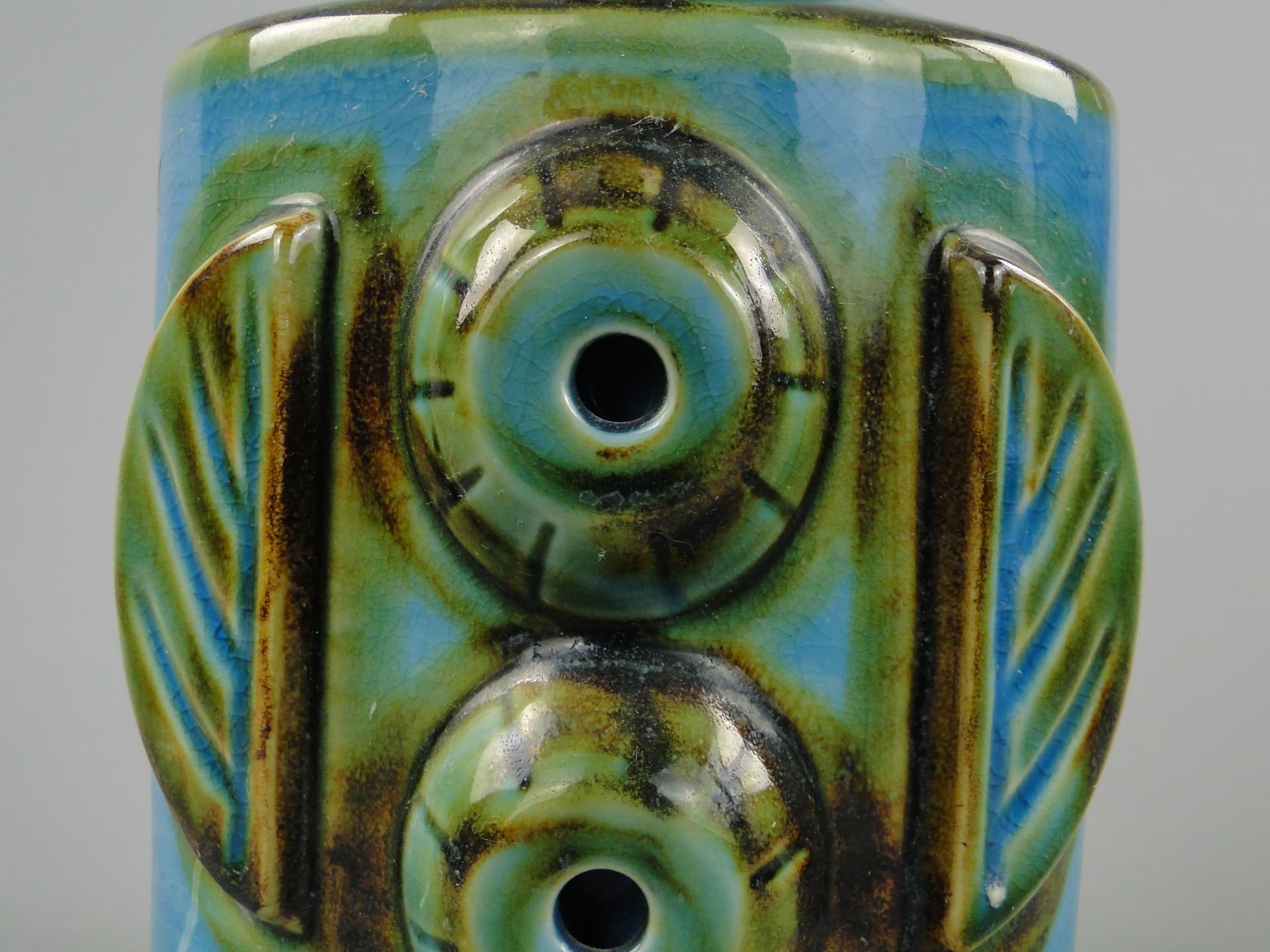 Lampa stołowa, ceramika turkusowa, Dania, lata 60. - 8026