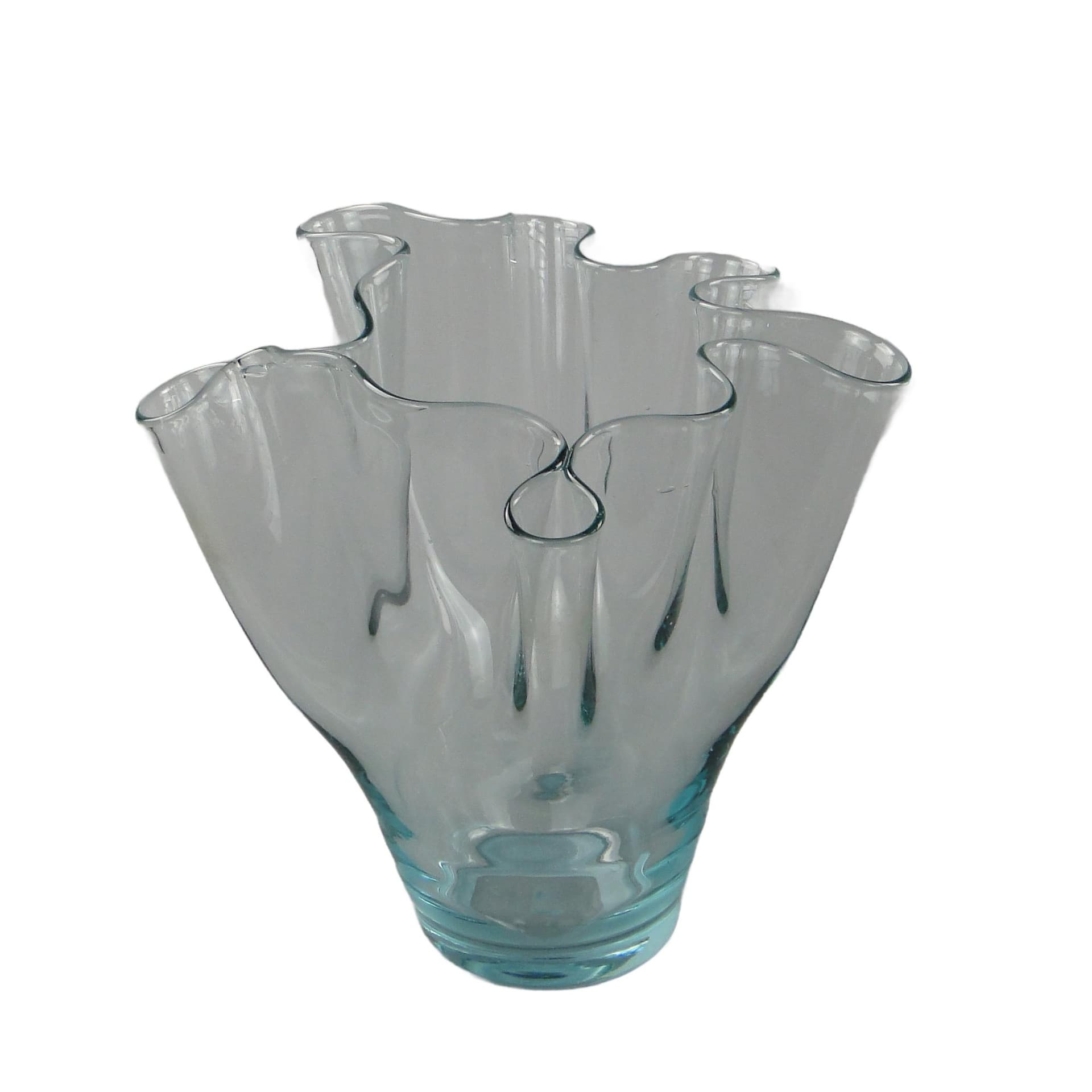 Wazon Chusta, szkło transparentne, Polska, lata 80.