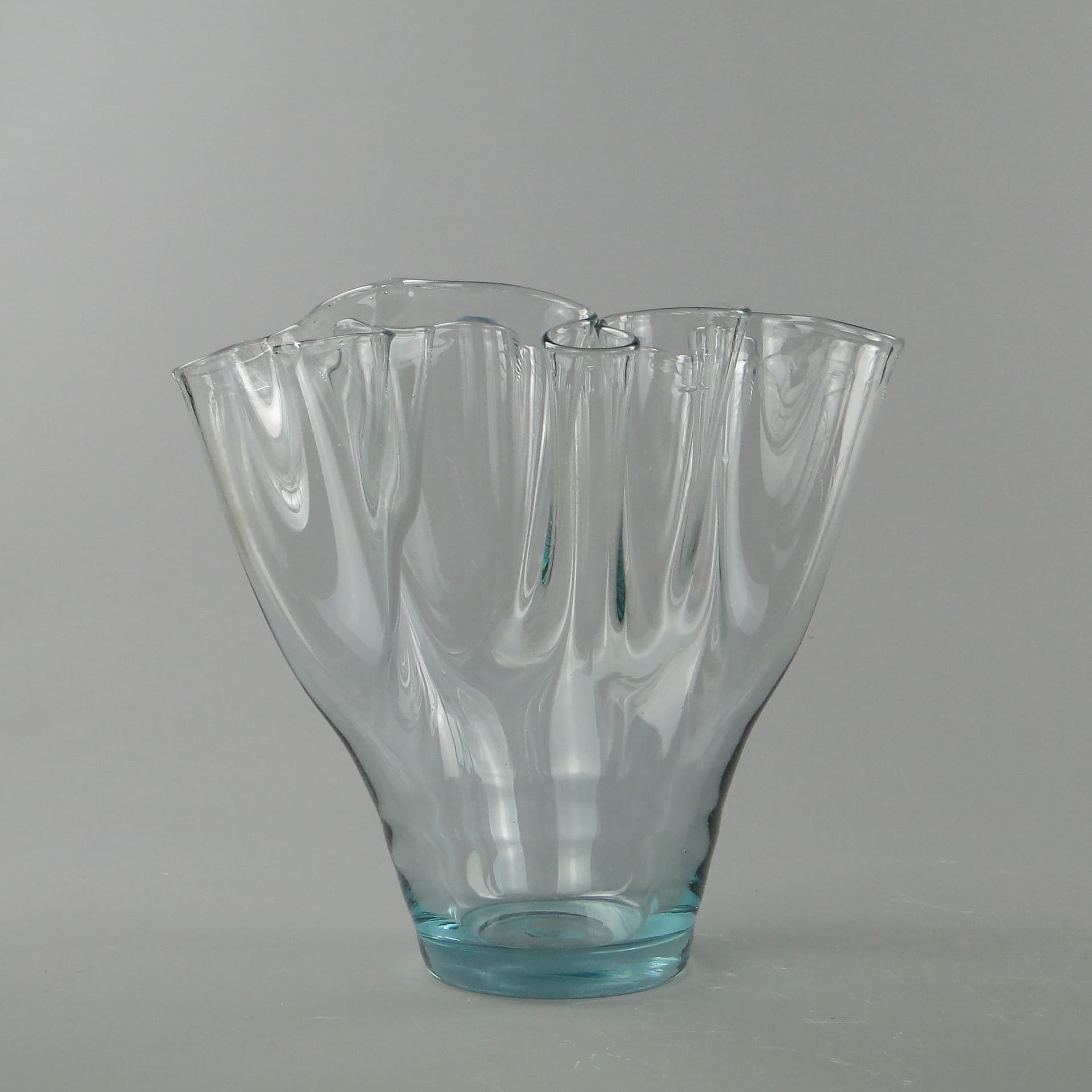 Wazon Chusta, szkło transparentne, Polska, lata 80. - 8028