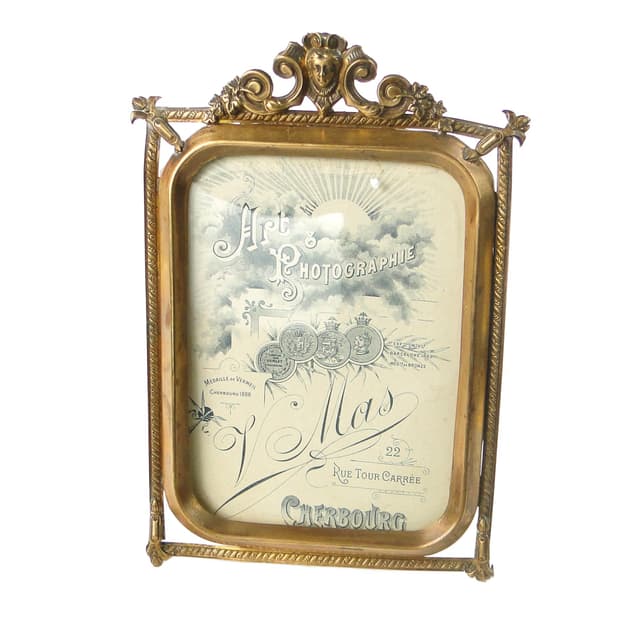 Empire Picture Frame, brass, France, early 20th c. - DIMENSION
