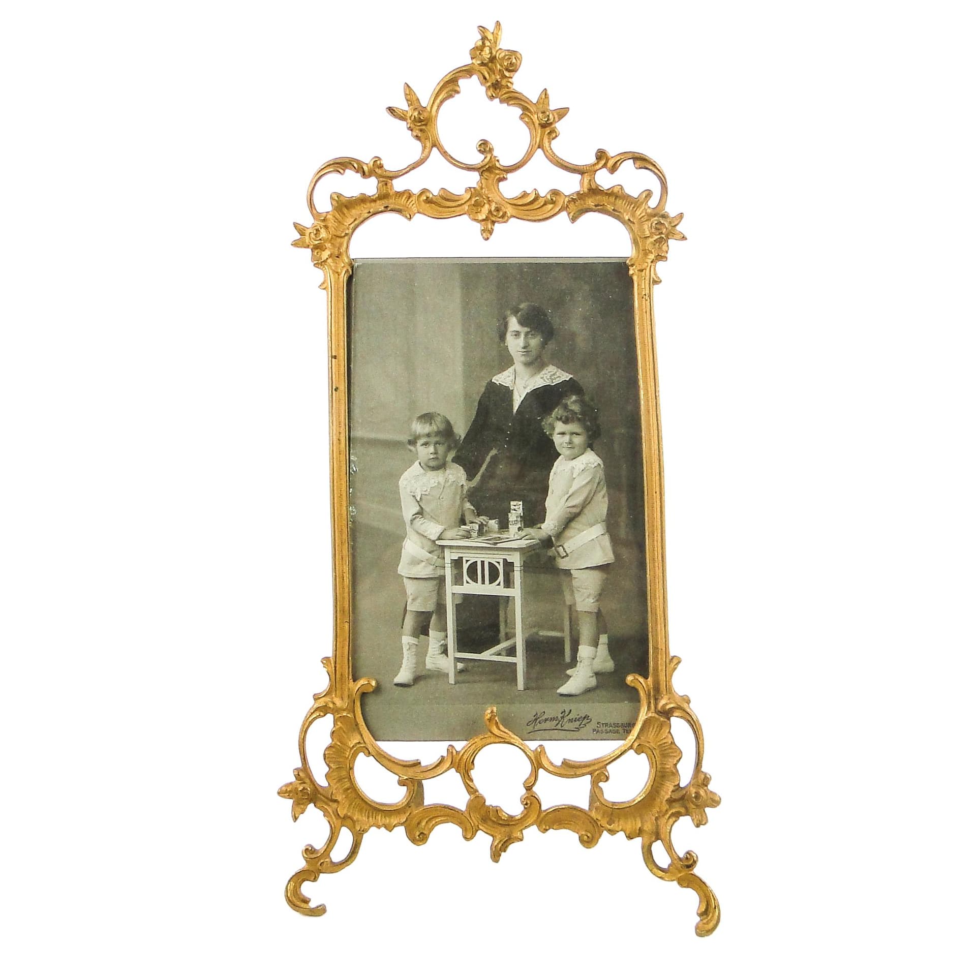 Rococo photo frame, gilt brass, France, 19th c.