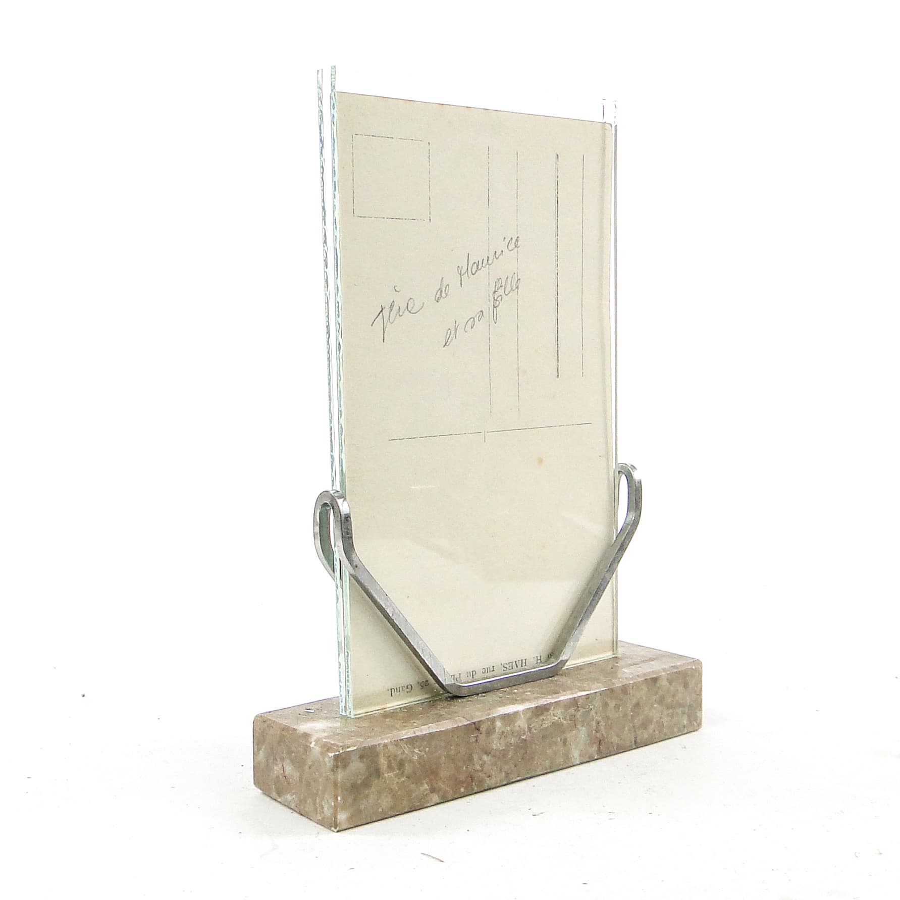 Art Deco photo frame, chromed brass marble, Germany, 1930s. - 111618