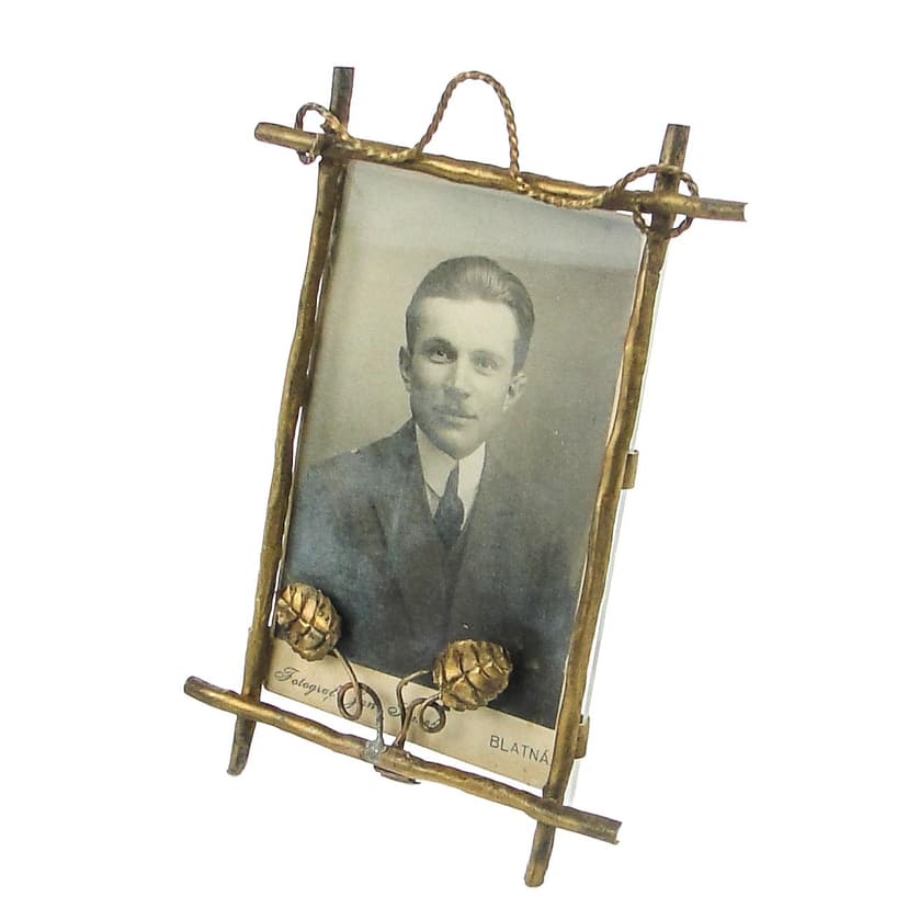 Art Nouveau photo frame, brass, France, early 20th c.