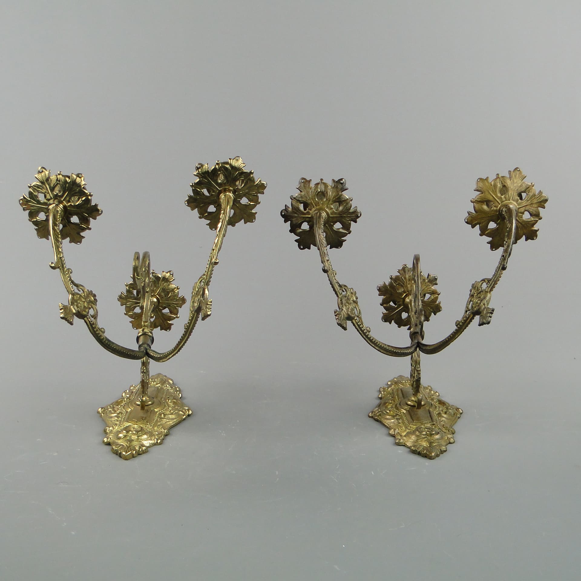 Para kinkietów, złoty, mosiądz, Francja, początek XX w. - 8067