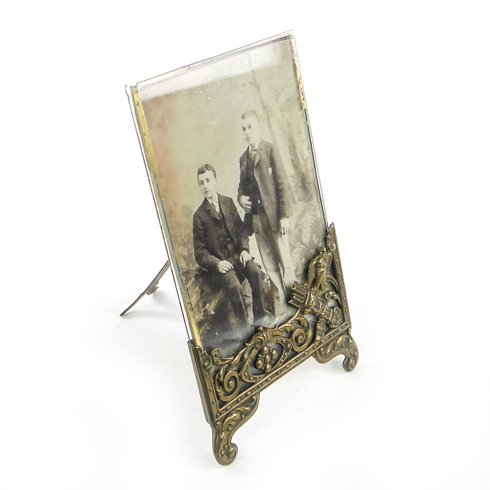 Art Nouveau photo frame, brass, Germany, early 20th c. - 111711
