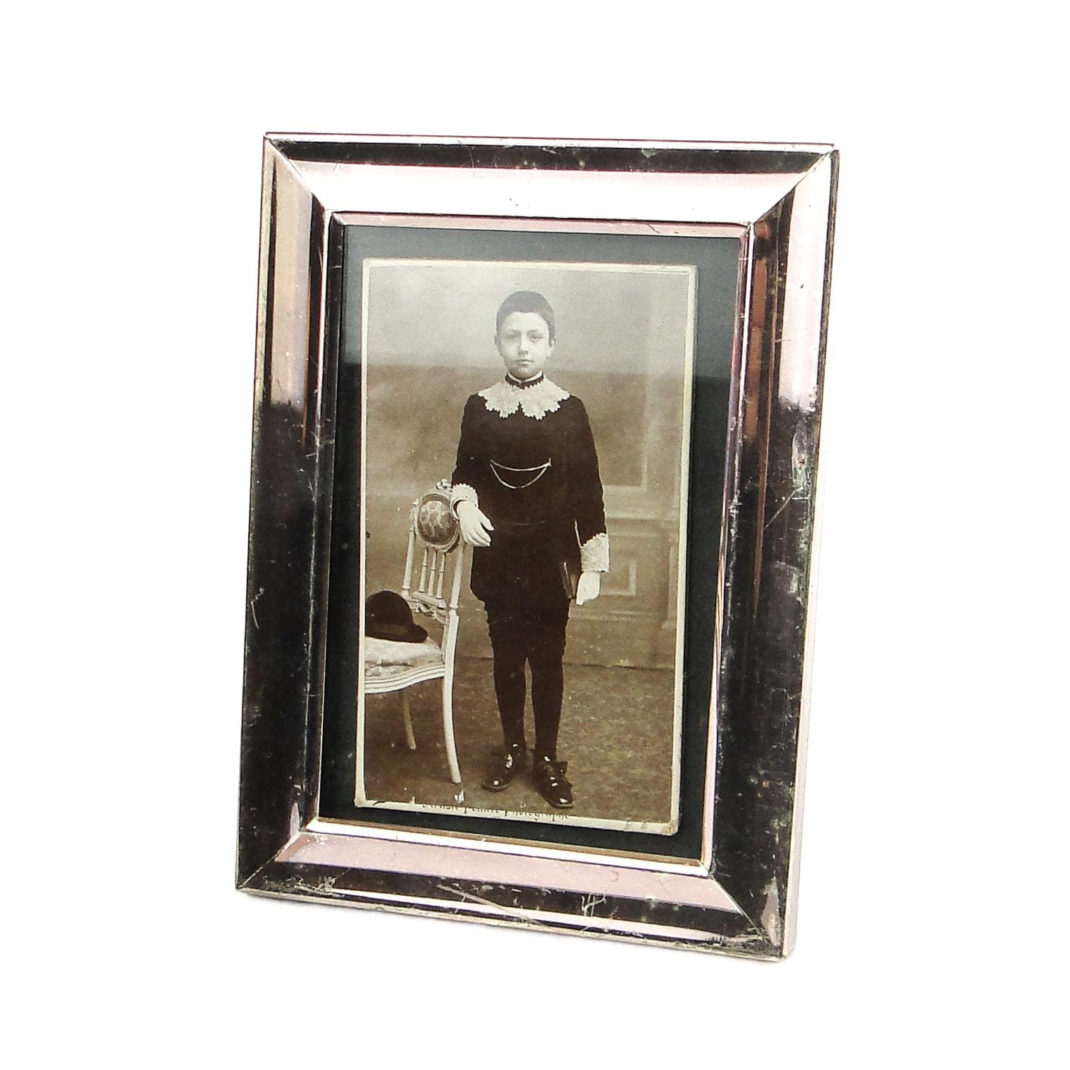 Art Deco photo frame, metal, Belgium, 1950s