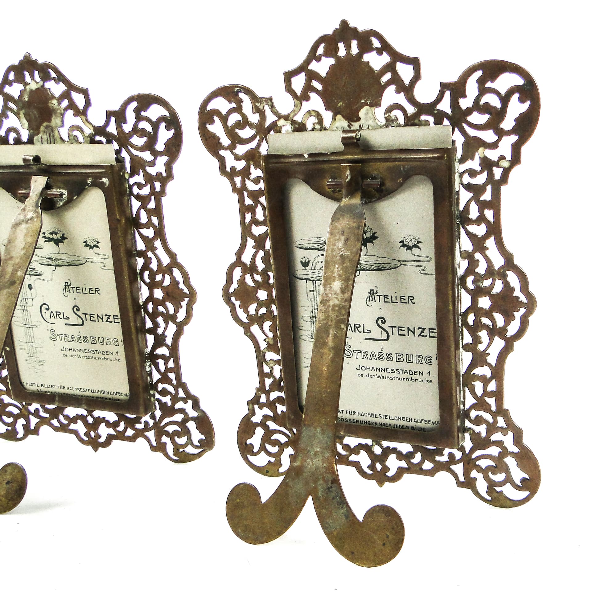 Pair of picture frames, Art Nouveau, brass, Germany, early 20th c. - 111777