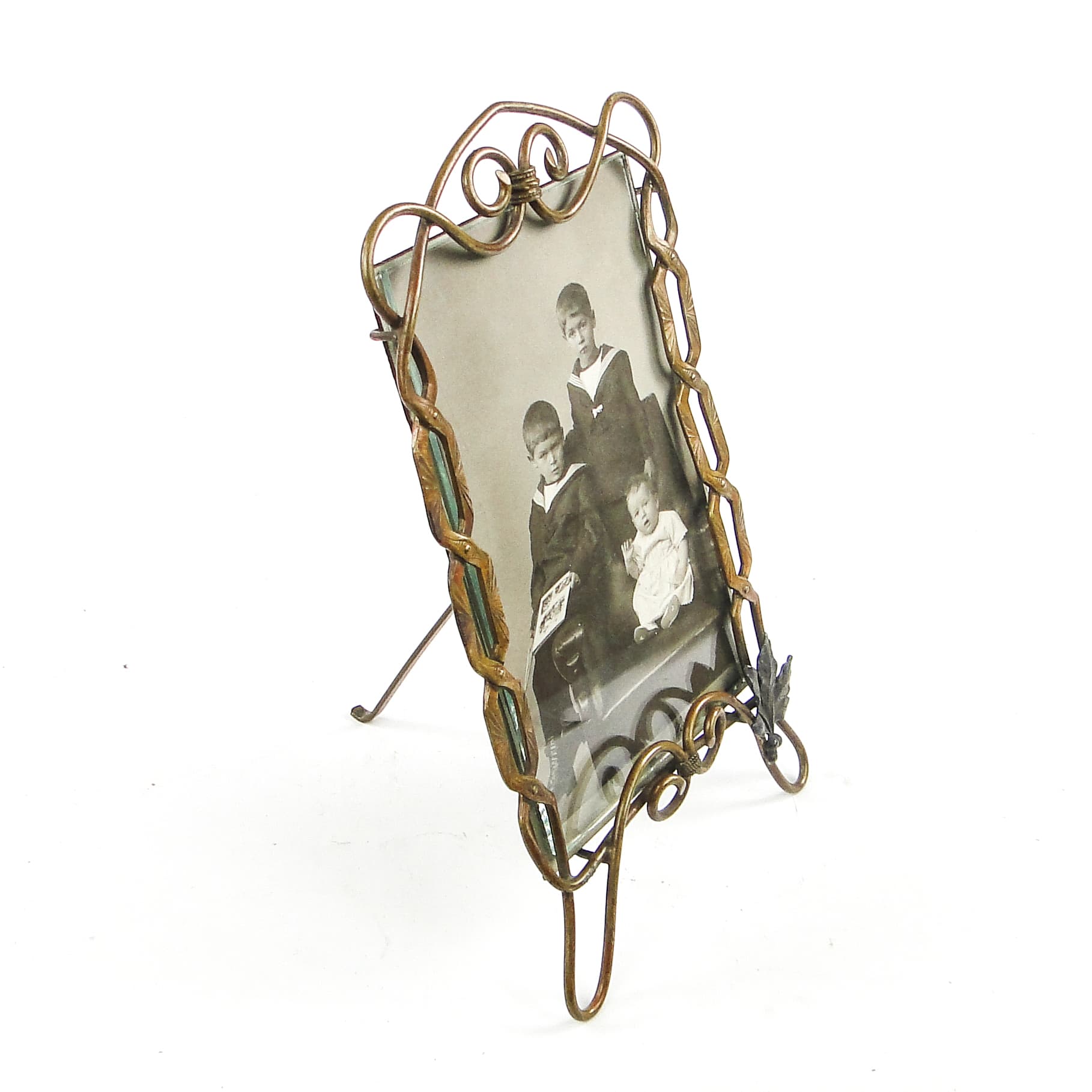 Art Nouveau photo frame, brass, France, early 20th c. - 111799