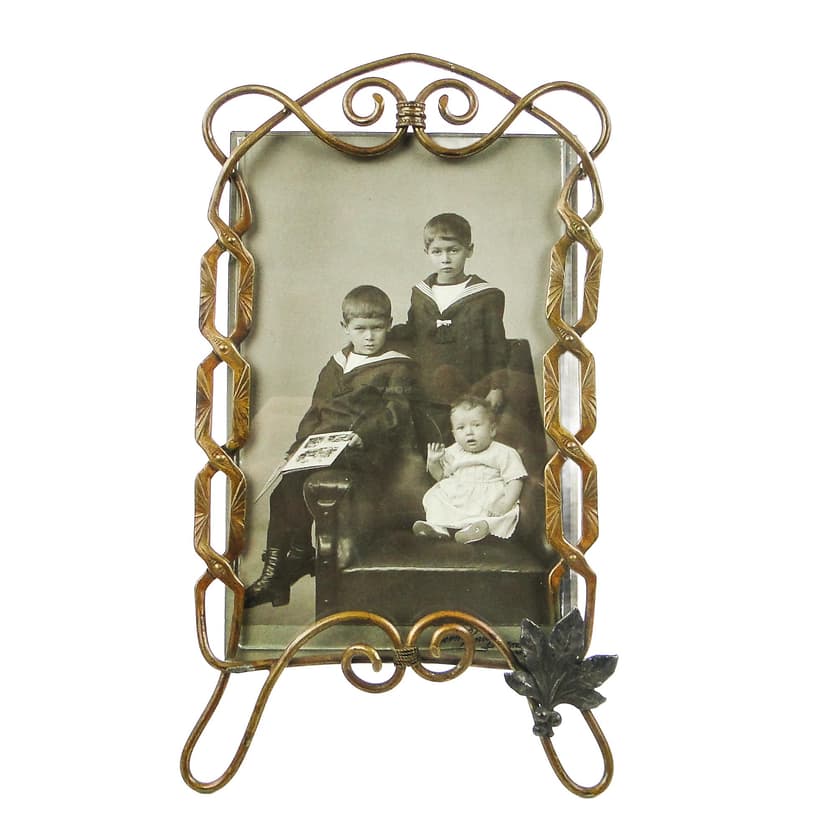 Art Nouveau photo frame, brass, France, early 20th c.