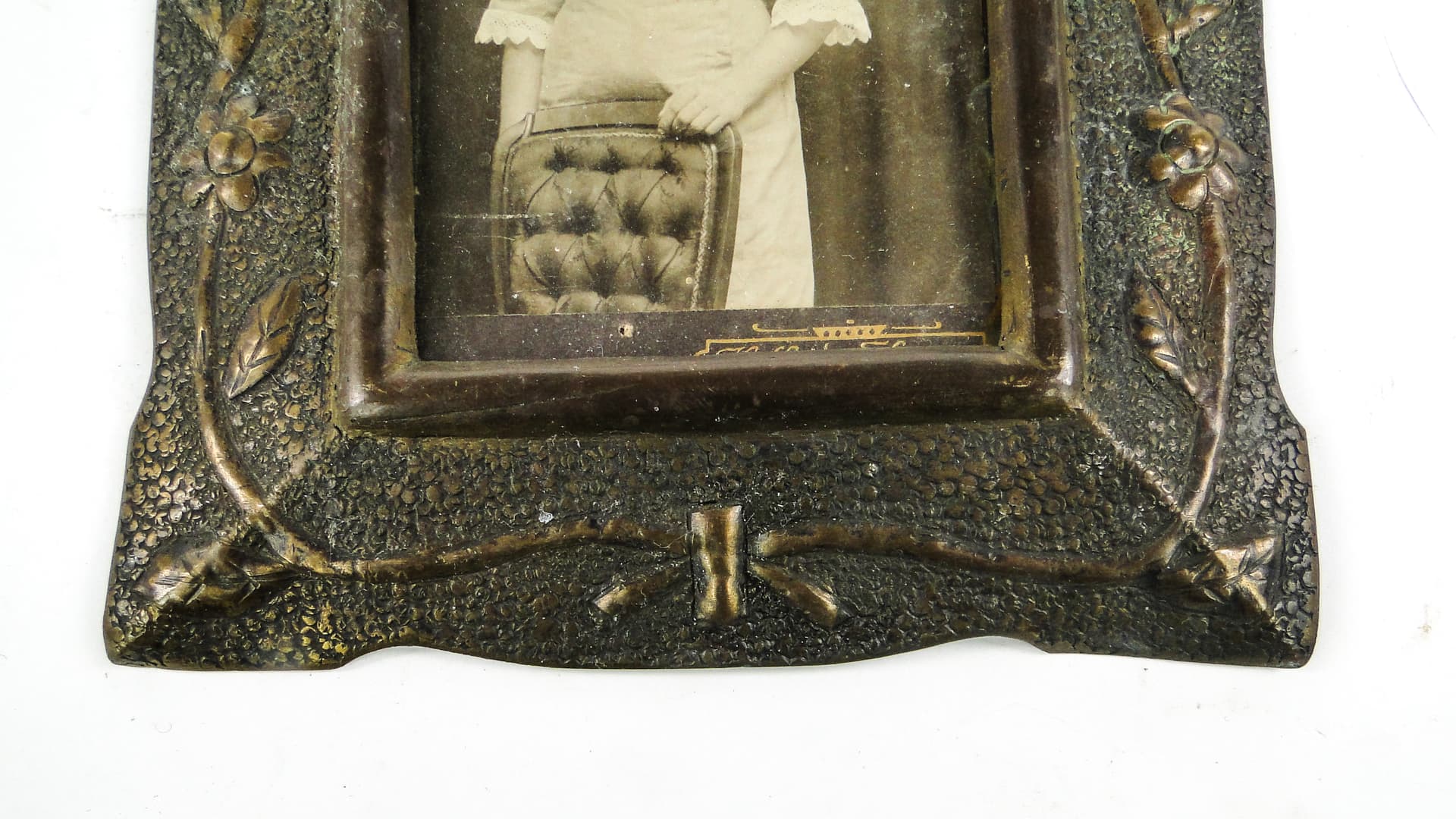 Ramka ścienna Art Nouveau, mosiądz, Szwecja, początek XX w. - 111836