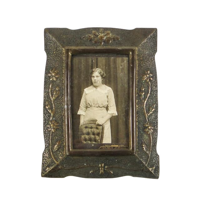 Ramka ścienna Art Nouveau, mosiądz, Szwecja, początek XX w. - WYMIARY