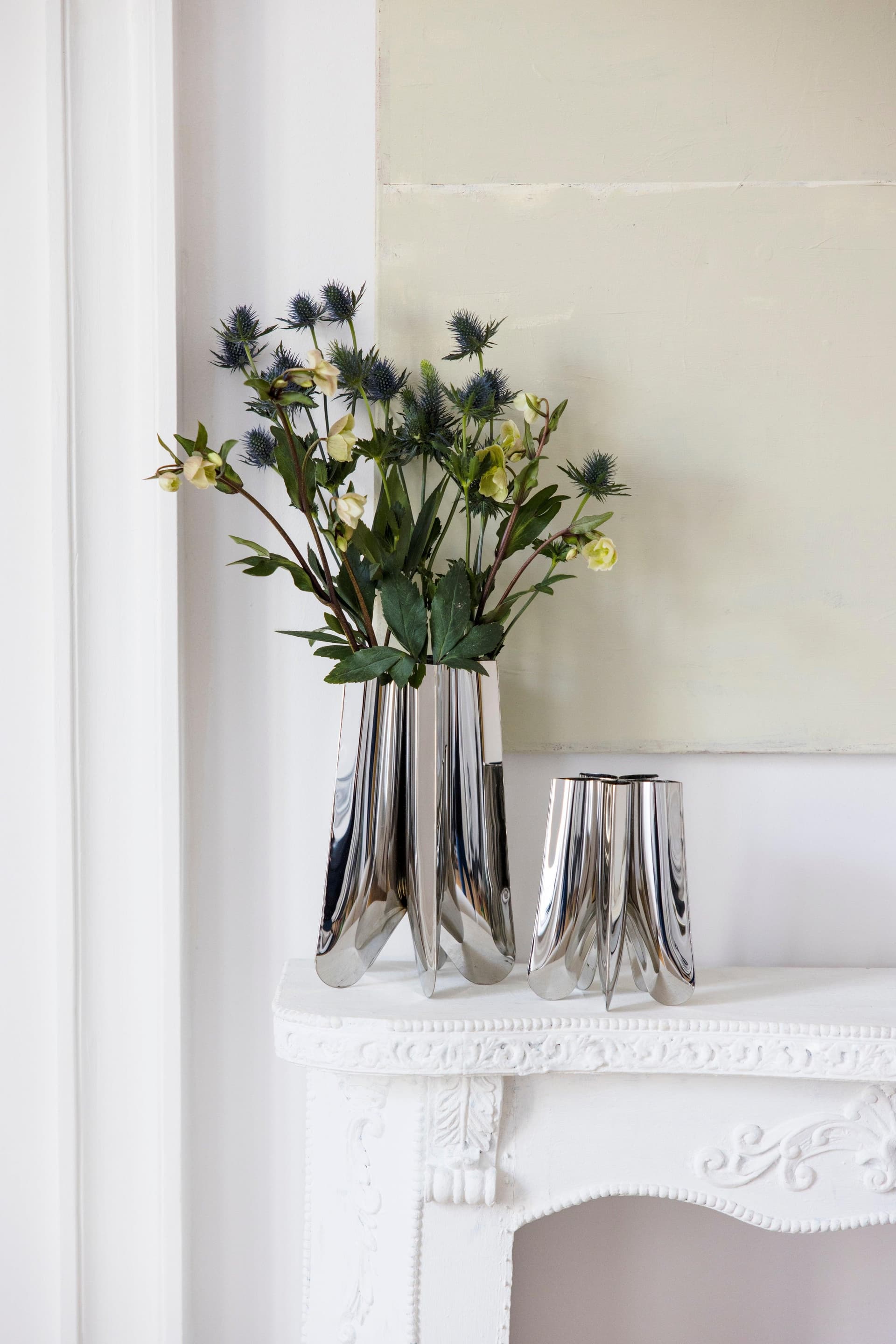 Vase ROTATION stainless steel silver 20 cm, Zieta Studio - 117587