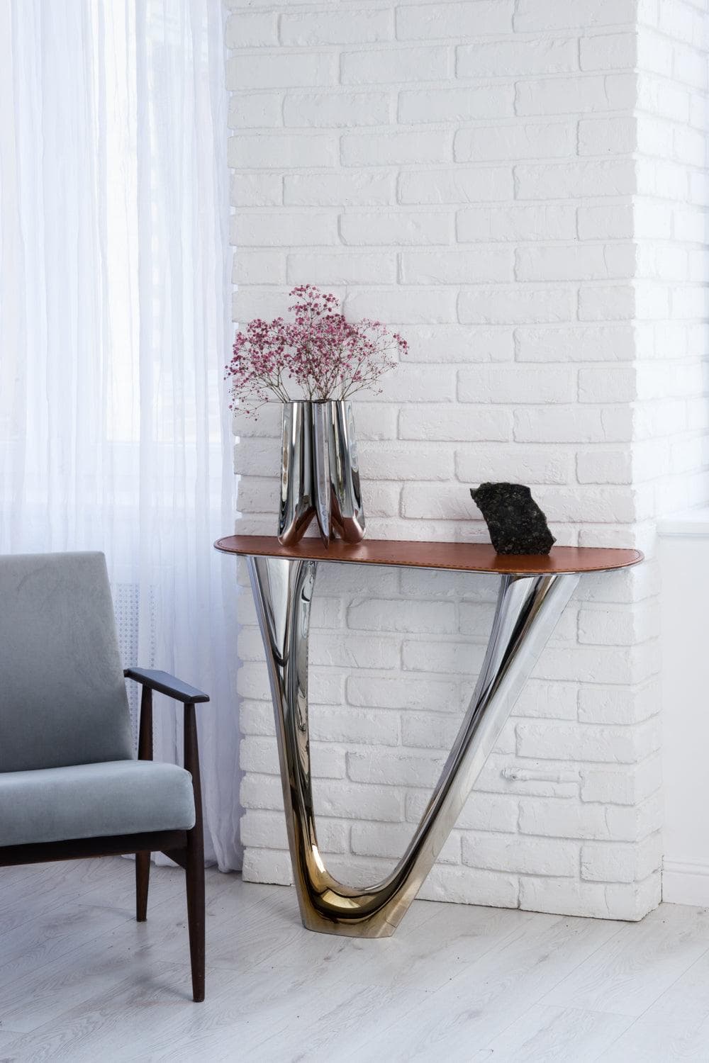 Vase ROTATION stainless steel silver 20 cm, Zieta Studio - 117582