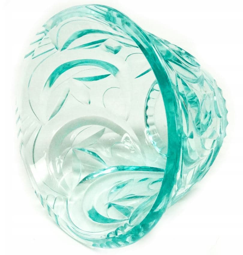 Wazon Art Deco, kryształ uranowy, Moser, Czechosłowacja, lata 30. - 111993