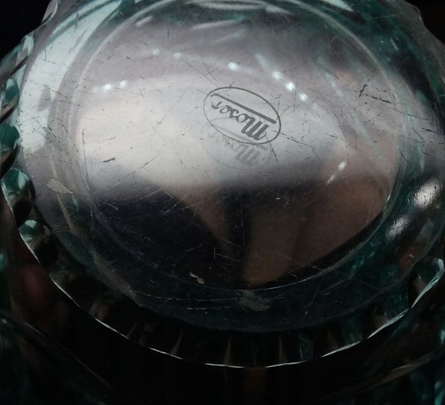 Wazon Art Deco, kryształ uranowy, Moser, Czechosłowacja, lata 30. - 111994