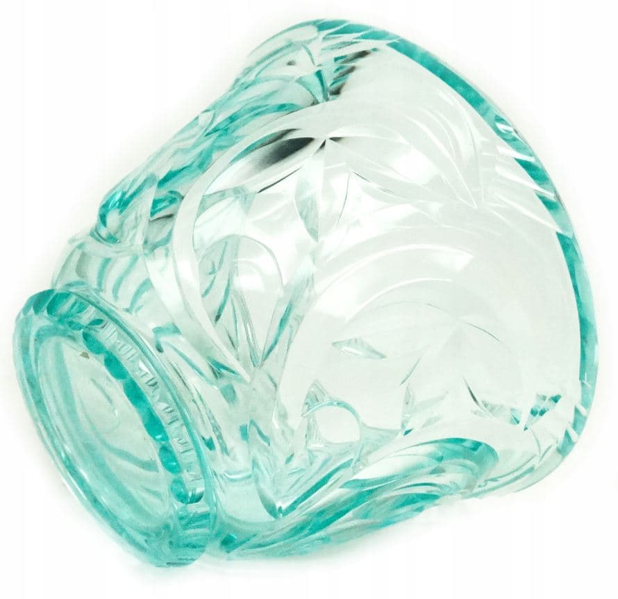 Wazon Art Deco, kryształ uranowy, Moser, Czechosłowacja, lata 30. - 111996