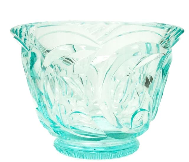 Wazon Art Deco, kryształ uranowy, Moser, Czechosłowacja, lata 30. - WYMIARY