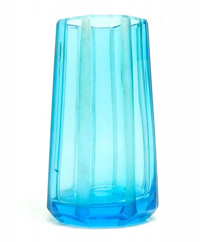 Wazon Art déco, szkło turkusowe, lata 50. - 112008