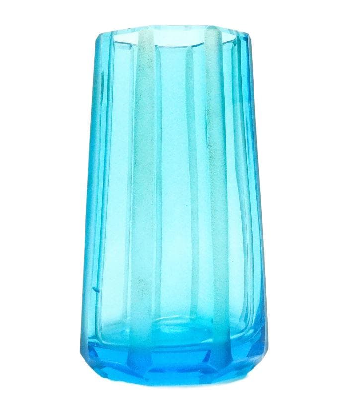Wazon Art déco, szkło turkusowe, lata 50.