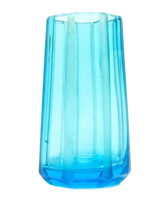 Wazon Art déco, szkło turkusowe, lata 50. - WYMIARY