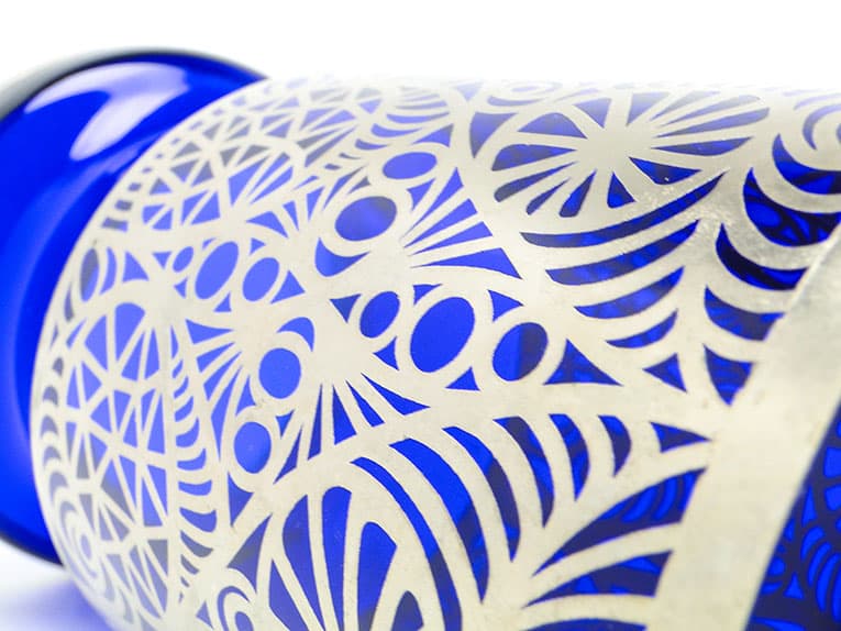 Wazon mid-century modern, szkło kobaltowe, Huta Hortensja, Polska, lata 60. - 112069