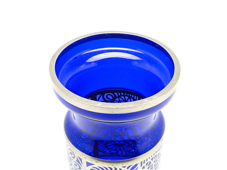 Wazon mid-century modern, szkło kobaltowe, Huta Hortensja, Polska, lata 60. - 112064