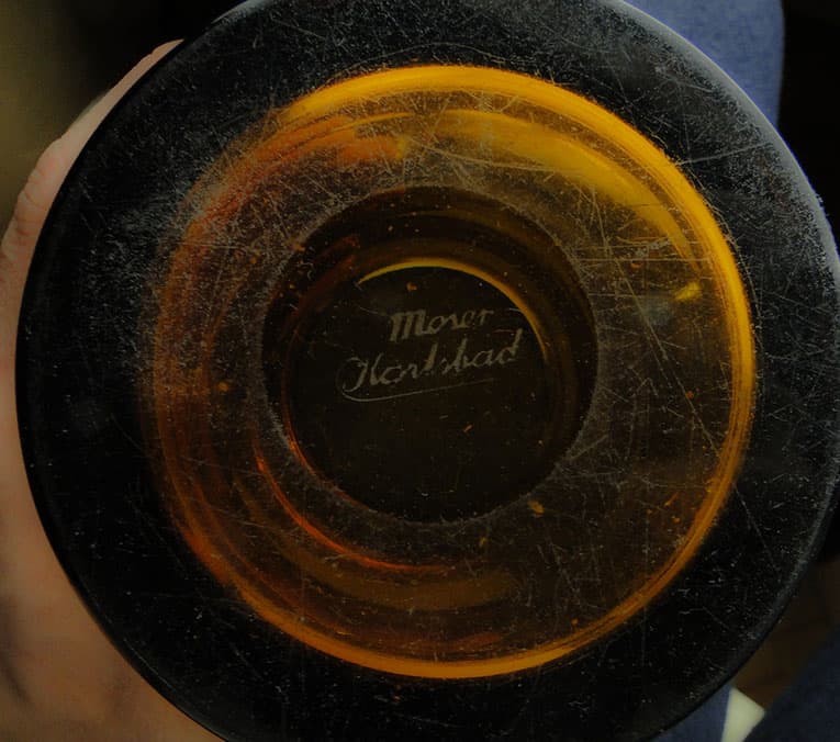 Wazon Art Deco, szkło miodowe, Bohemia, Czechosłowacja, lata 30. - 112100