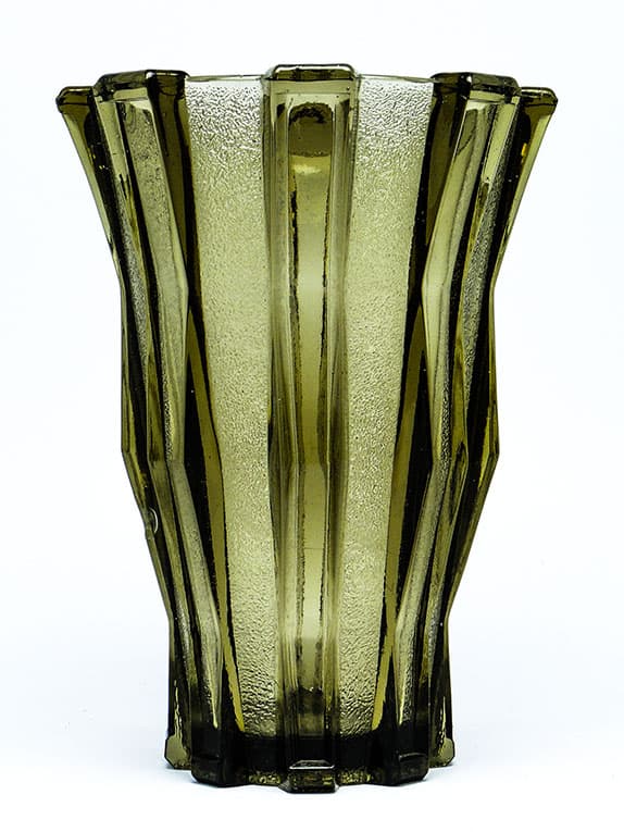 Wazon mid-century modern, szkło prasowane, Val Saint Lambert, Belgia, lata 50. - 112137
