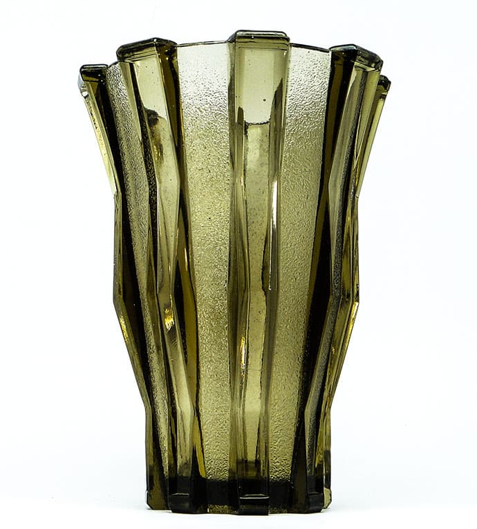 Wazon mid-century modern, szkło prasowane, Val Saint Lambert, Belgia, lata 50. - 112144