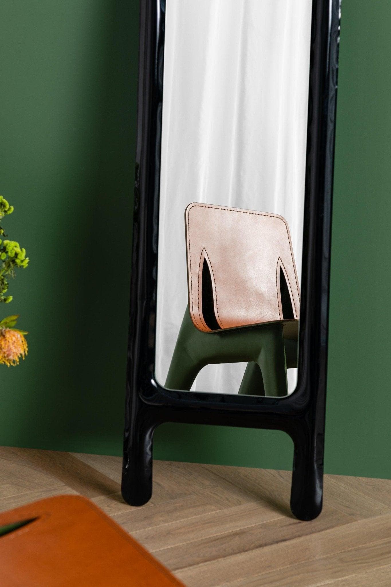 Krzesło J-CHAIR, skóra koniakowa, zielone, aluminium Zieta Studio - 117533