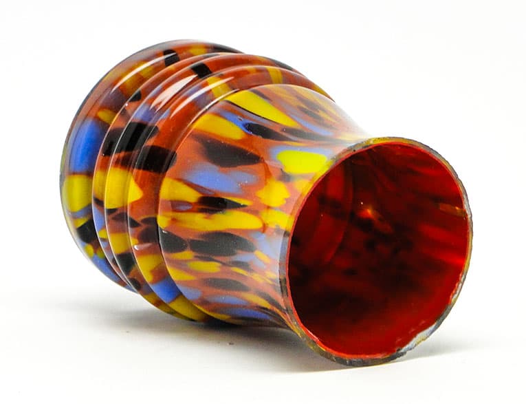 Wazon Art Deco Spatterglass, szkło, Czechosłowacja, lata 30. - 112156