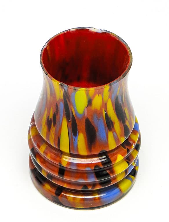 Wazon Art Deco Spatterglass, szkło, Czechosłowacja, lata 30. - 112157