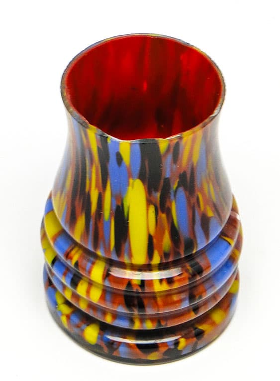 Wazon Art Deco Spatterglass, szkło, Czechosłowacja, lata 30. - 112158