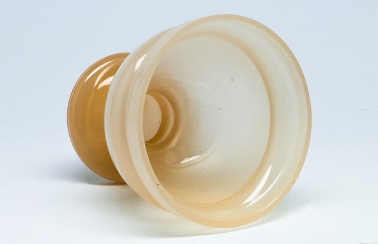 Wazon, mid-century modern, szkło beżowe, Polska, lata 70. - 112171