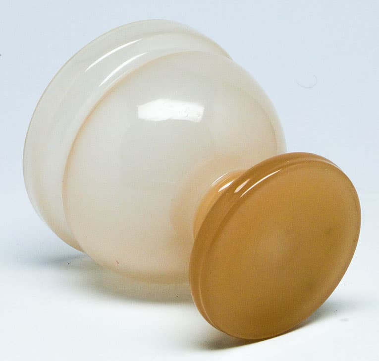 Wazon, mid-century modern, szkło beżowe, Polska, lata 70. - 112173