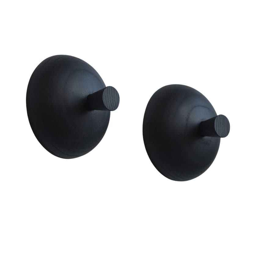 Zestaw dwóch haków ściennych Buste, czarny, proj. Maria Jeglińska-Adamczewska, GestGest